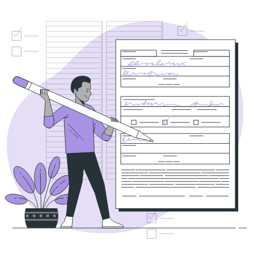 Optical character recognition pipeline illustration <a href='https://storyset.com/people'>People illustrations by Storyset</a> 